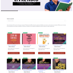 Site web de vente de livres. Librairie en ligne. Site multi-vendeurs