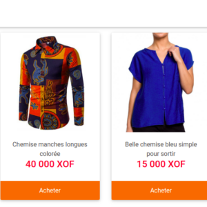 Site e-commerce de vente de vêtements en ligne