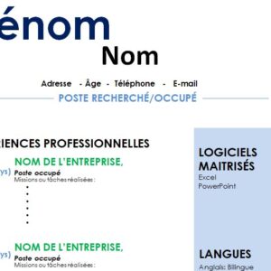 CV esthétique et attrayant à télécharger