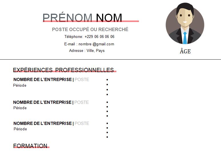 CV esthétique et attrayant à télécharger