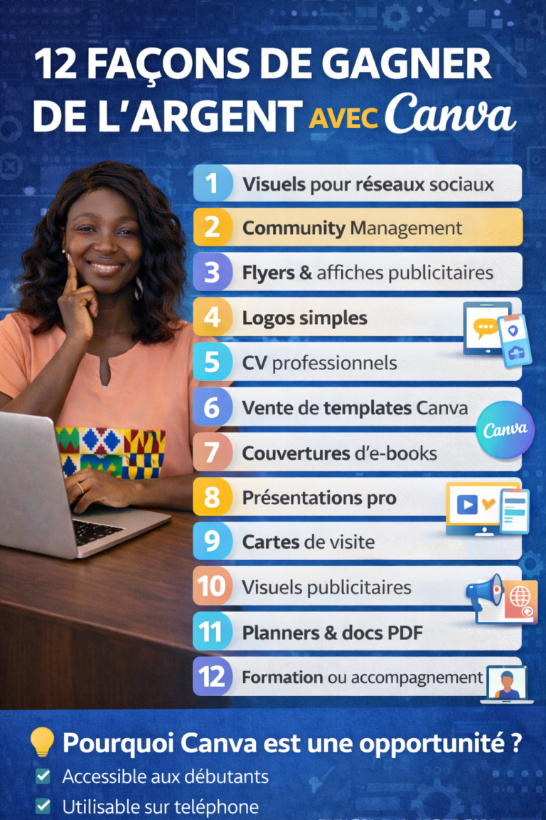 🎨 12 façons concrètes de gagner de l’argent avec CANVA