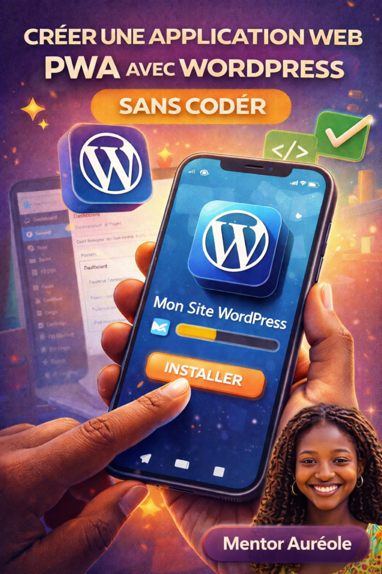 📱 Créer une application web PWA avec WordPress sans coder (guide complet) : Mentor Auréole
